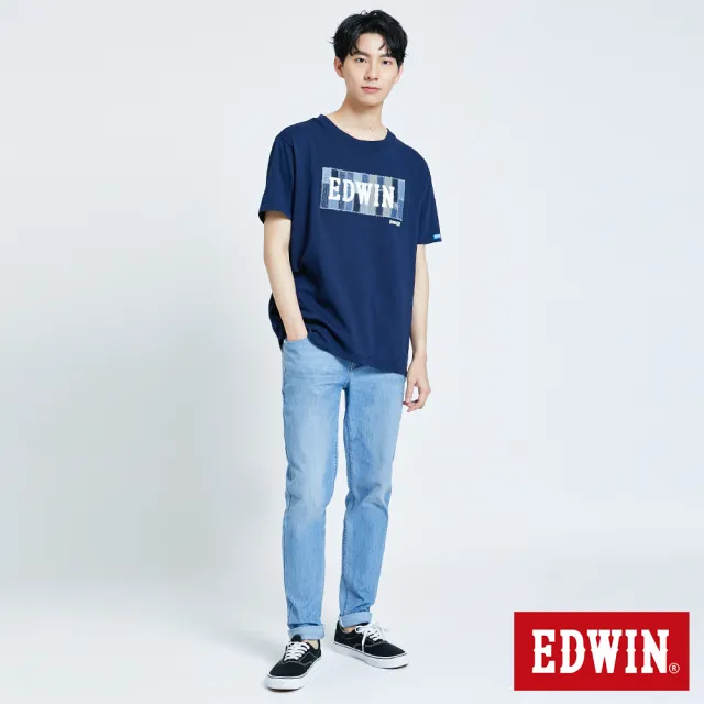 【EDWIN】男裝 大尺碼-JERSEYS迦績EJ6超彈EDGE錐形牛仔褲(重漂藍)
