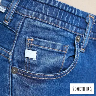 【SOMETHING】女裝 NEO FIT內腰鬆緊帶九分牛仔褲(中古藍)