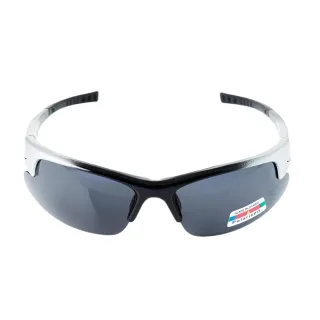 【Z-POLS】帥氣半框設計質感黑銀漸層搭載Polarized偏光運動太陽眼鏡(抗UV400 可配度數設計)