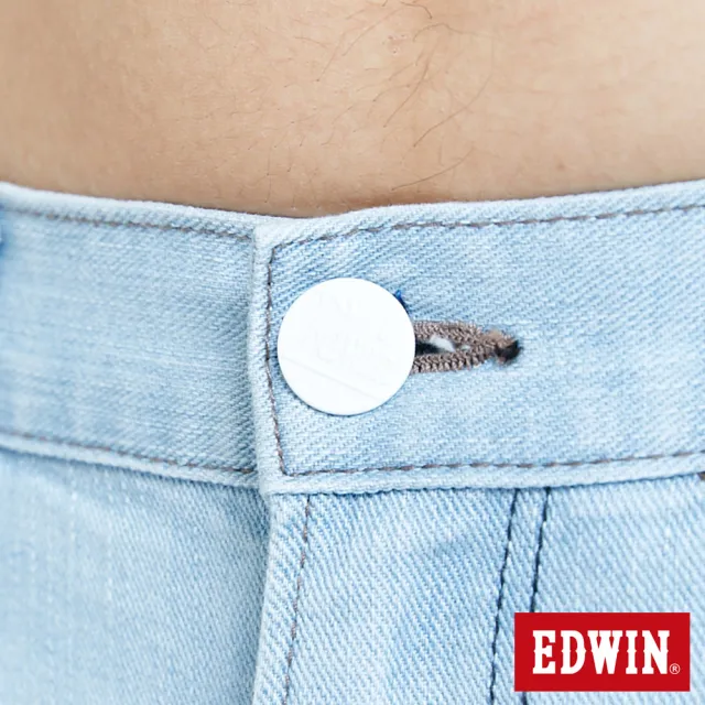 【EDWIN】男裝 大尺碼-503EDGE LINE立體繡窄管牛仔褲(重漂藍)