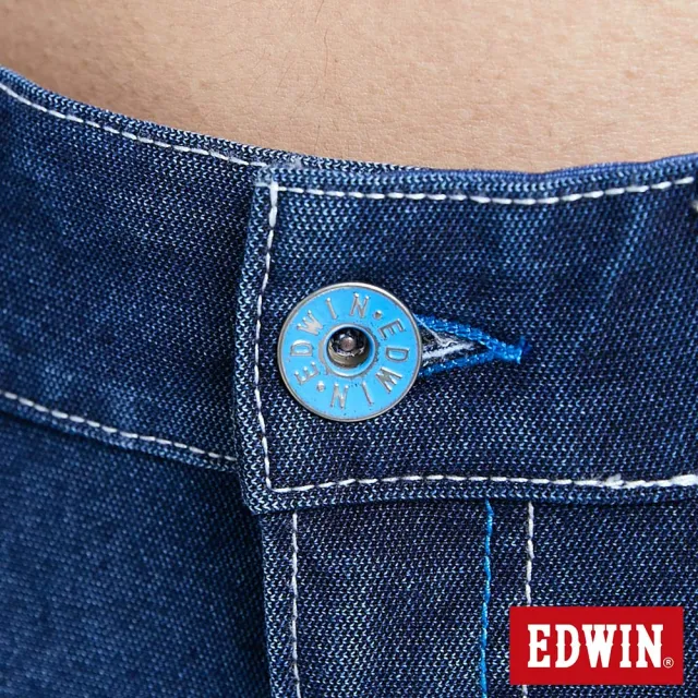 【EDWIN】男裝 大尺碼-JERSEYS迦績EJ3透氣牛仔短褲(石洗綠)