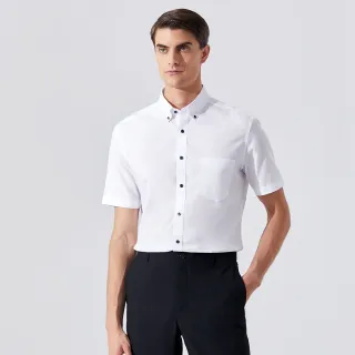 【G2000】功能斜紋短袖上班襯衫-白色(1114583900)