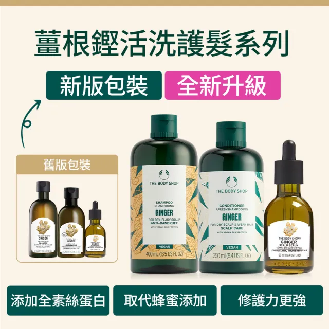 【THE BODY SHOP 美體小舖】薑根鏗活頭皮護髮乳(400ML)