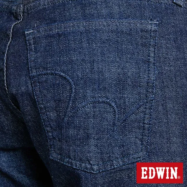 【EDWIN】男裝 大尺碼-503EDGE LINE立體繡窄管牛仔褲(原藍色)