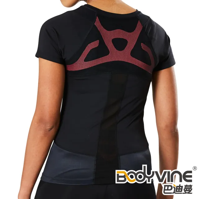 【BodyVine 巴迪蔓】肌穩貼紮運動壓縮短袖上衣-女款(短袖緊身衣 CT-17150)