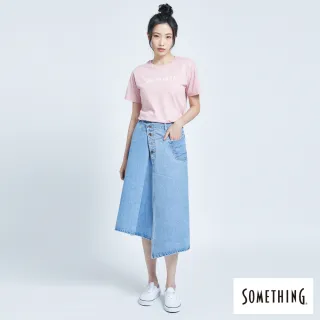 【SOMETHING】女裝 NEO FIT一片式牛仔長裙(中古藍)