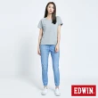 【EDWIN】女裝 JERSEYS迦績E-FUNCTION EJ6 綁帶束口牛仔褲(漂淺藍)