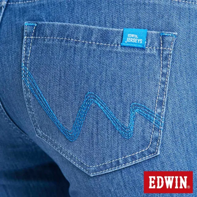 【EDWIN】女裝 JERSEYS迦績EJ3超彈中直筒牛仔褲(石洗藍)