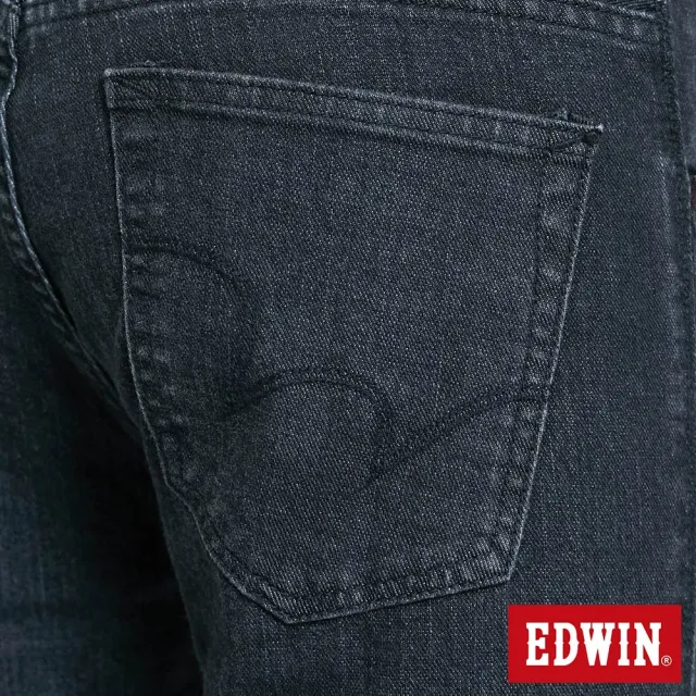 【EDWIN】男裝 503 EDGE LINE黑線窄管牛仔褲(黑色)