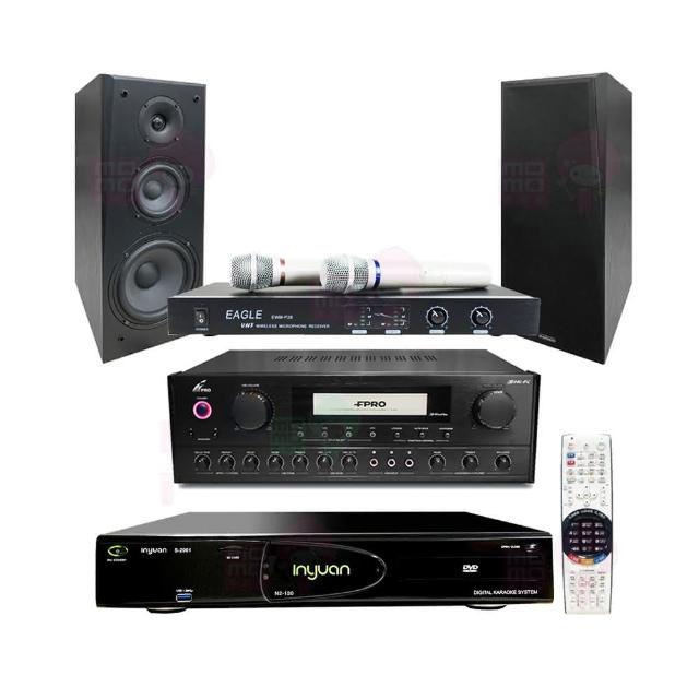 【音圓】S-2001 N2-130+FPRO PMA-328+EWM-P28+KS-100(伴唱機4TB+綜合擴大機+無線麥克風+喇叭)