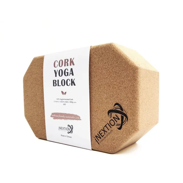 【INEXTION】Cork Yoga Block 羽量級八角軟木磚 60D(軟木瑜珈磚2入)