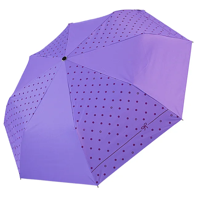 【雙龍牌】點點黑膠自動開收傘防曬輕量自動傘(抗UV防風晴雨傘折傘B6061C)