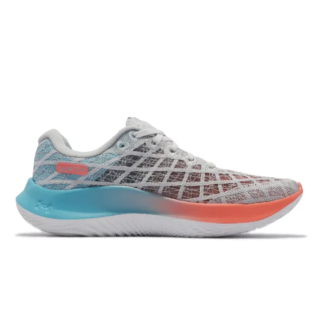 【UNDER ARMOUR】慢跑鞋 Flow Velociti Wind 2 女鞋 灰 藍 橘 漸層 編織鞋面 路跑 獨角獸(3024911103)