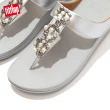 【FitFlop】FINO PEARL-CHAIN TOE-POST SANDALS 立體珠飾花圈設計夾腳涼鞋-女(銀色)