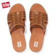 【FitFlop】H-BAR LASER-CUT LEATHER SLIDES 簍空雷射雕刻設計皮革H型夾腳涼鞋-女(淺褐色)