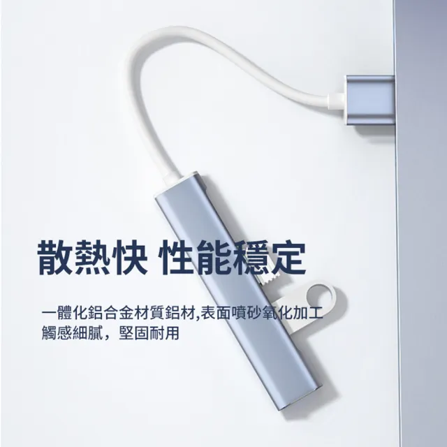 【ANTIAN】Type-C 四合一多功能HUB轉換器擴展塢 筆電轉接頭 傳輸擴充轉接器(USB3.0擴展器)