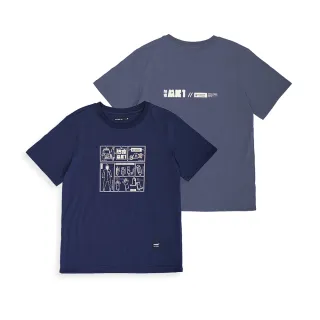 【5th STREET】中性防疫戰士配件印花短袖T恤-土耳其藍