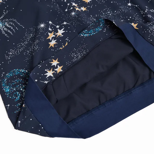 【ILEY 伊蕾】夜空星球V領亮鑽假兩件雪紡上衣1222421406(深藍)