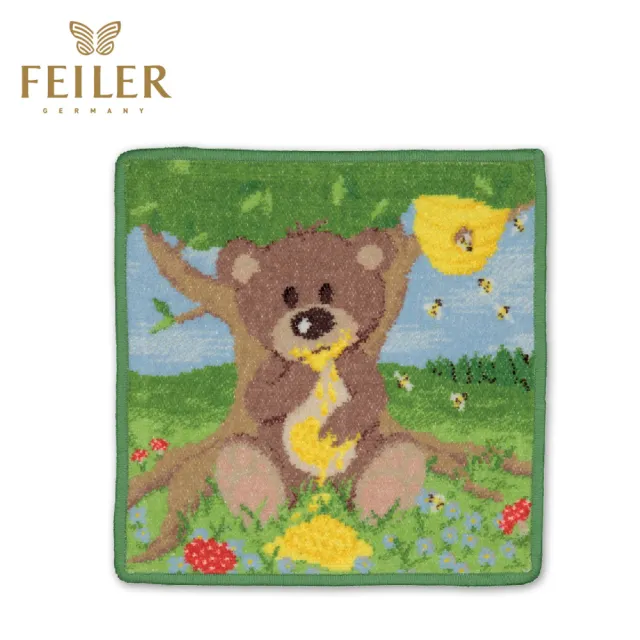 【Feiler 官方直營】可愛熊熊方巾 3款(25x25cm)