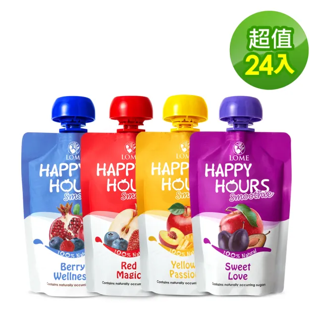 【大地之愛】HAPPY HOURS生機纖果飲100g-24包(4種綜合口味)-週期購