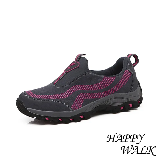 【HAPPY WALK】流線造型舒適機能防滑強化健步鞋(灰)