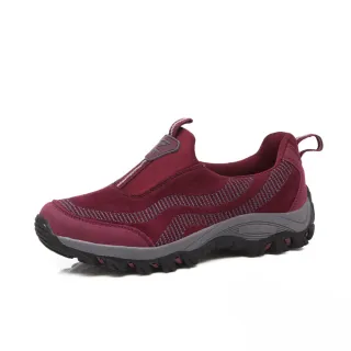【HAPPY WALK】流線造型舒適機能防滑強化健步鞋(酒紅)