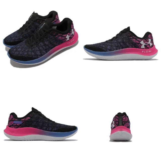 【UNDER ARMOUR】慢跑鞋 Flow Velociti Wind 2 女鞋 黑 桃紅 漸層 路跑 運動鞋 編織鞋面(3024911004)