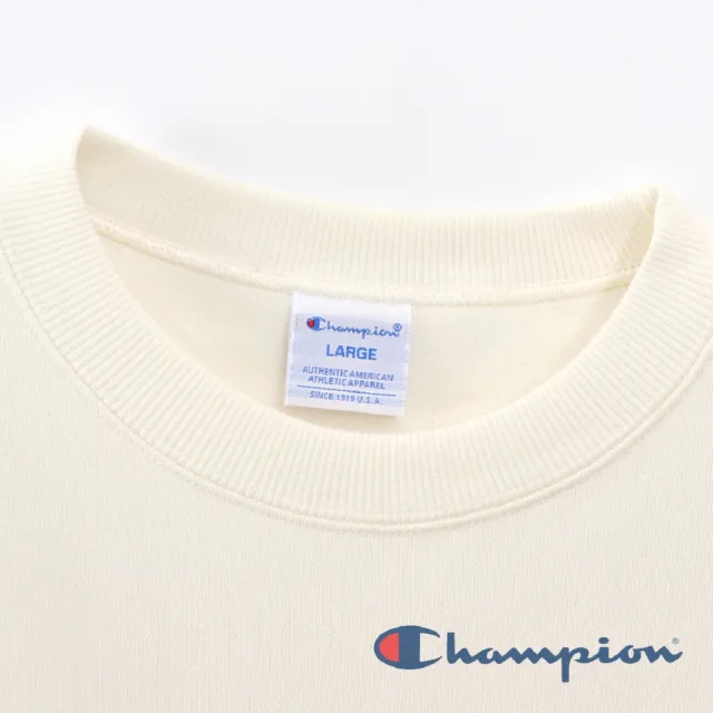 【Champion】官方直營-BASIC內刷毛長袖大學TEE-男(白色)