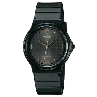 【CASIO 卡西歐】極簡百搭薄型中性腕錶/黑x黑面(MQ-76-1A)