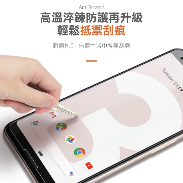 Google Pixel 3 5.5吋 高清透明9H玻璃鋼化膜手機保護貼(Pixel3保護貼 Pixel3鋼化膜)