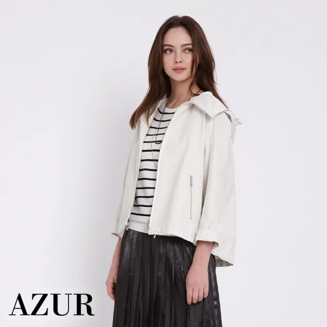 【AZUR】休閒時尚造型連帽領外套
