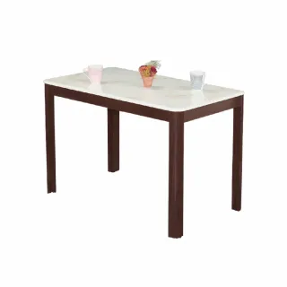 【本木】木廷 胡桃色4尺石面餐桌
