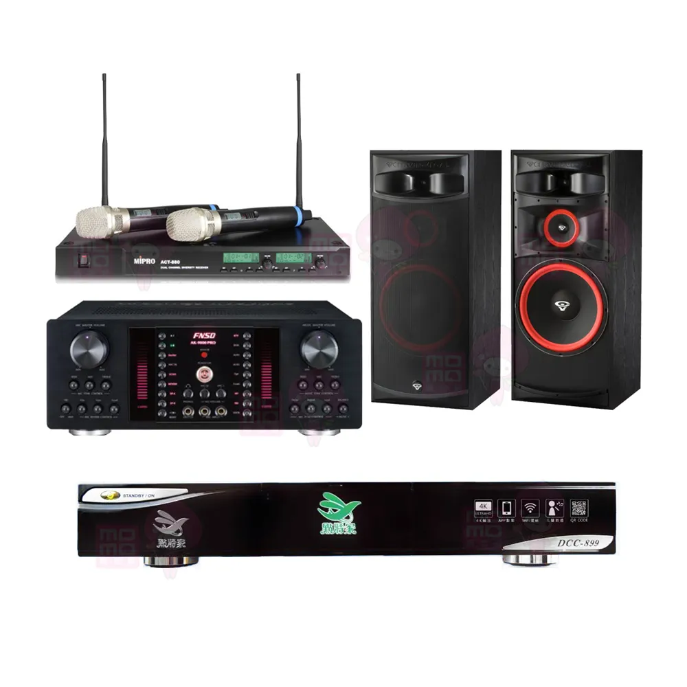 【點將家】DCC-899+FNSD AK-9800 PRO+ACT-880+XLS-15(點歌機4TB+擴大機+無線麥克風+卡拉OK喇叭)