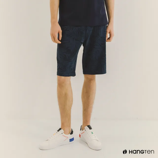 【Hang Ten】男裝-REGULAR FIT經典短褲(藍印花)