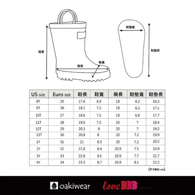 【美國 OAKI】兒童提把雨鞋(11524 森林小夥伴)