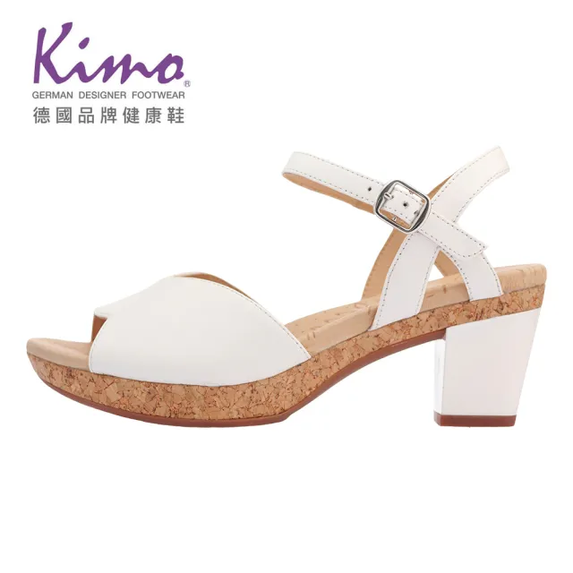 【Kimo】簡約氣質山羊皮繫帶涼鞋 女鞋(純淨白 KBASF106090)