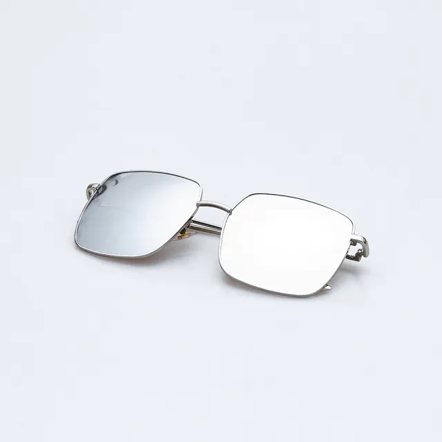 【ASLLY】S2042銀色方框鏡面墨鏡