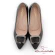 【CUMAR】金屬水鑽飾釦尖頭高跟鞋(黑)