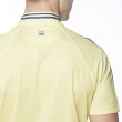 【Lynx Golf】男款吸汗速乾涼感Mesh洞洞布異材質剪接短袖立領POLO衫/高爾夫球衫(黃色)