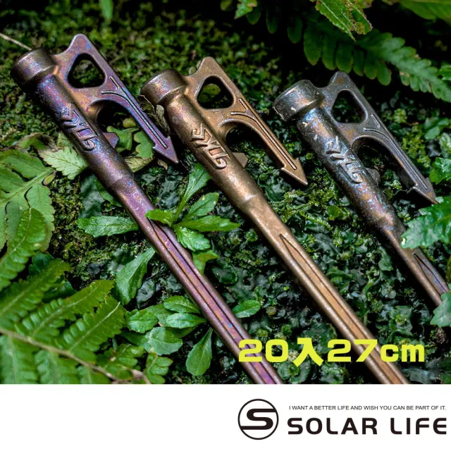 【TKS】魚槍釘 SUS630不鏽鋼營釘27cm 20入 SF-270B(鍛造營釘 露營地釘 帳篷天幕營釘)