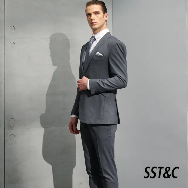 【SST&C 最後65折】基本款灰色修身西裝外套0112204010