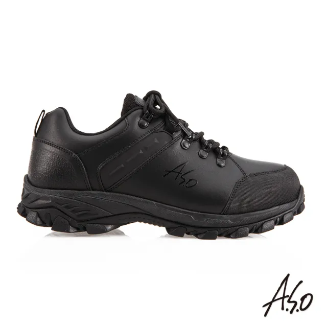 【A.S.O 阿瘦集團】平安氣墊防水戶外休閒鞋(黑)
