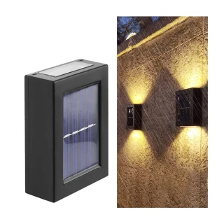 【AHOYE】太陽能防水LED牆壁燈 暖光 感應燈 庭院燈 戶外燈