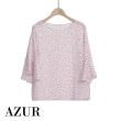 【AZUR】花瓣袖點點印花上衣