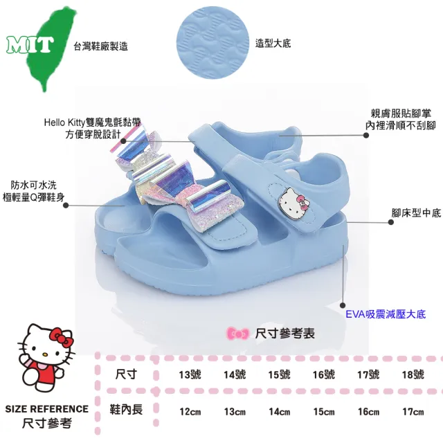 【HELLO KITTY】12-17cm兒童鞋 涼鞋 輕量減壓可跑跳(粉.水.紫色)
