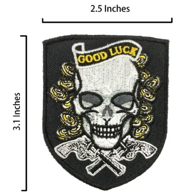 【A-ONE 匯旺】骷髏 Good Luck GANG 刺繡徽章 PATCH 胸章 美式 幫派嘻哈(NO.287)