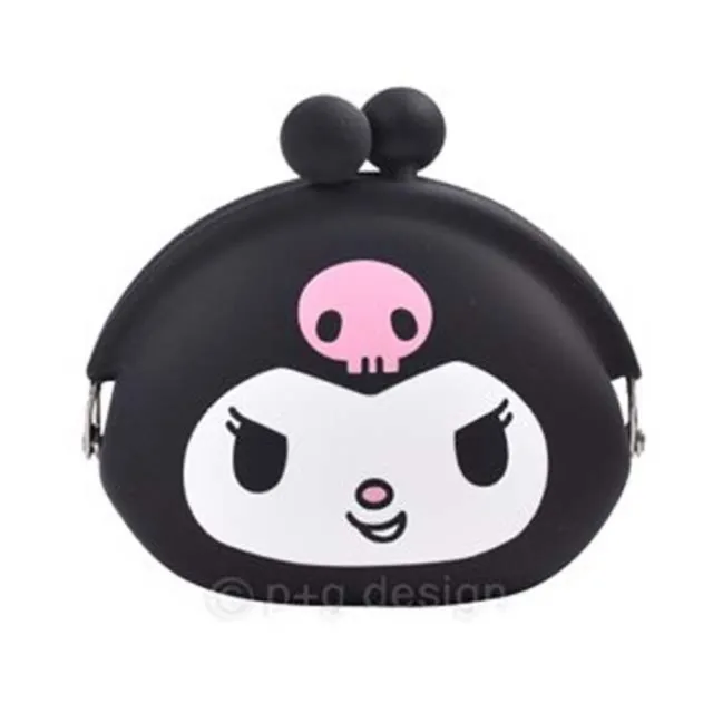 【小禮堂】酷洛米 矽膠扣型零錢包 p+g design 《黑大臉款》(平輸品)