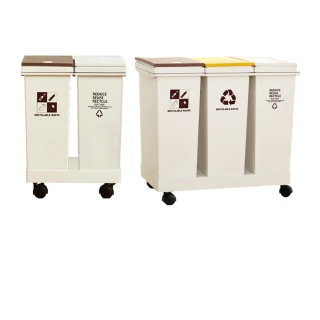 【御皇居】分類垃圾桶-三桶36L(廚房移動式回收垃圾桶)