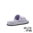 【HELENE SPARK】率性舒適 LOGO 燙字厚底拖鞋(紫)
