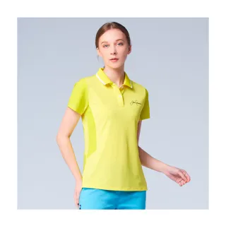 【Jack Nicklaus 金熊】GOLF女款彈性抗UV吸濕排汗高爾夫球衫/POLO衫(黃色)